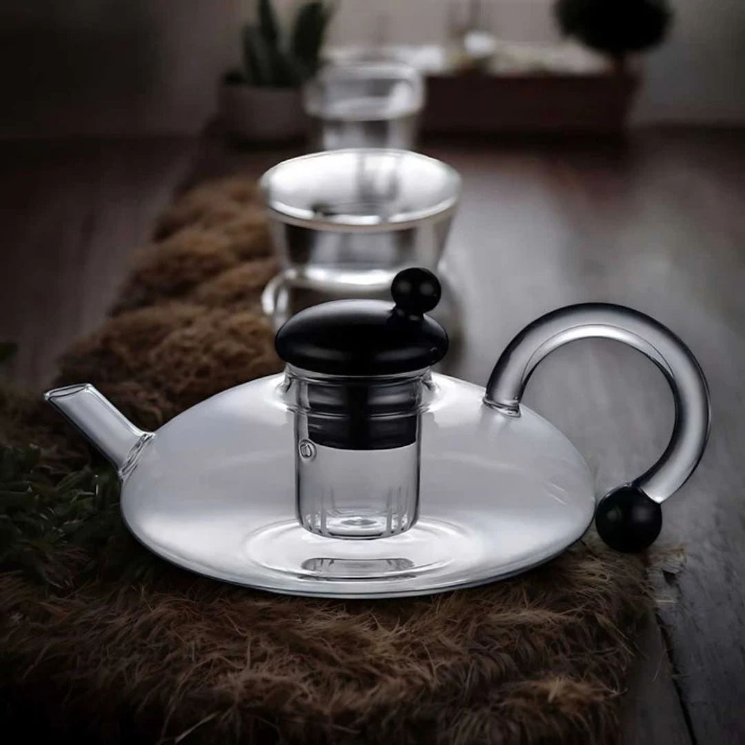 Glassique – Elegante Theepotset van Borosilicaatglas met Semi-Automatische Filter voor een Verfijnd Theeritueel