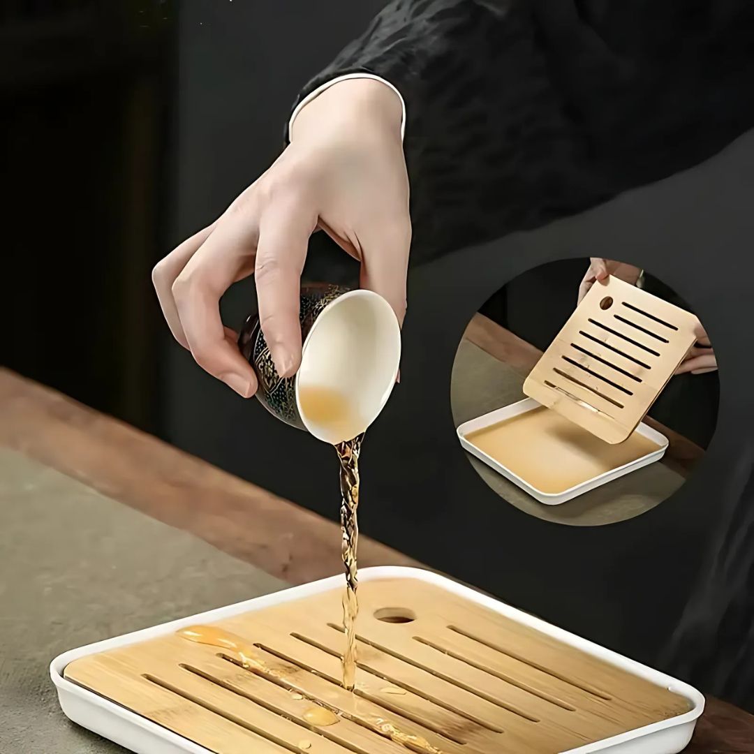 SereniBrew – Elegante Keramische Theeset met Innovatief Draaiontwerp voor Thee in Stijl