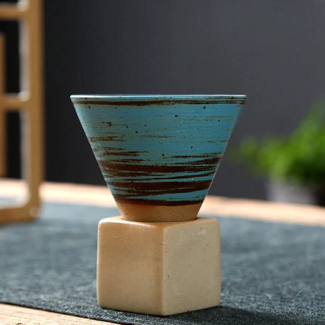 ClayMuse – Artistieke Keramische Mok met Japans Retro-Design voor een Stijlvol Moment