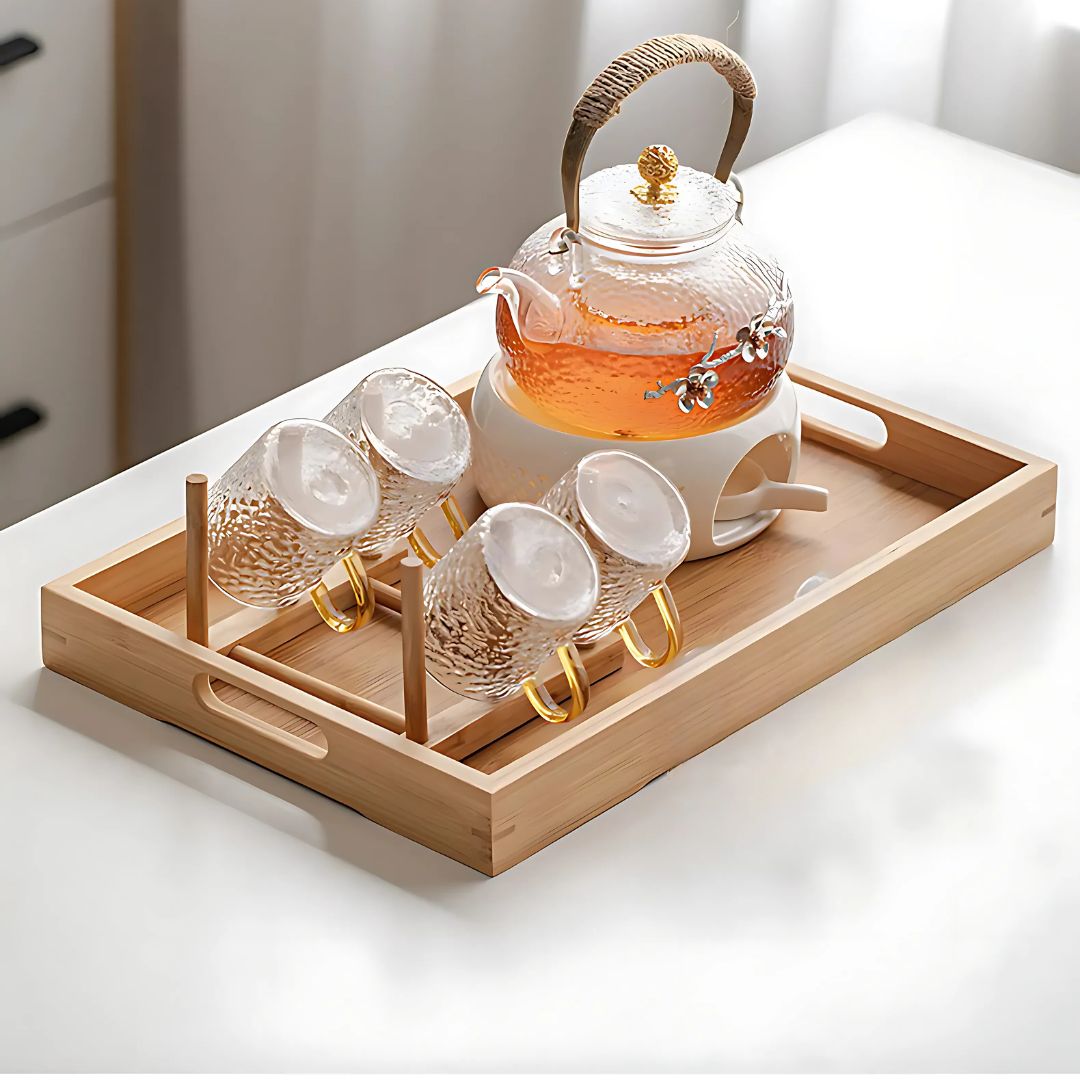 ZenAura – verfijnd Glazen Theeservies met Oosterse Elegantiesfeer