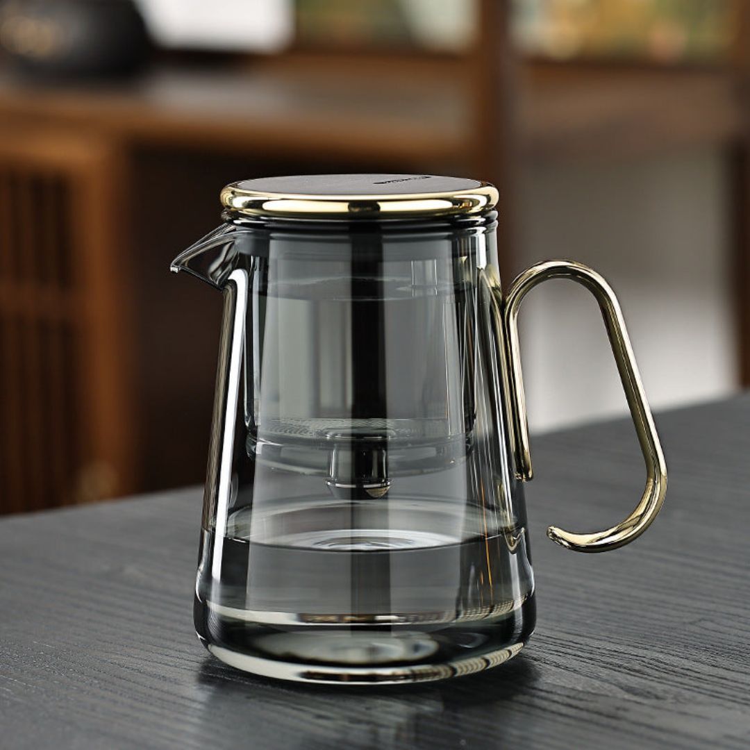InfuZen – Luxe & Functionele Theepot van Borosilicaatglas met Magnetisch Drijvend Systeem