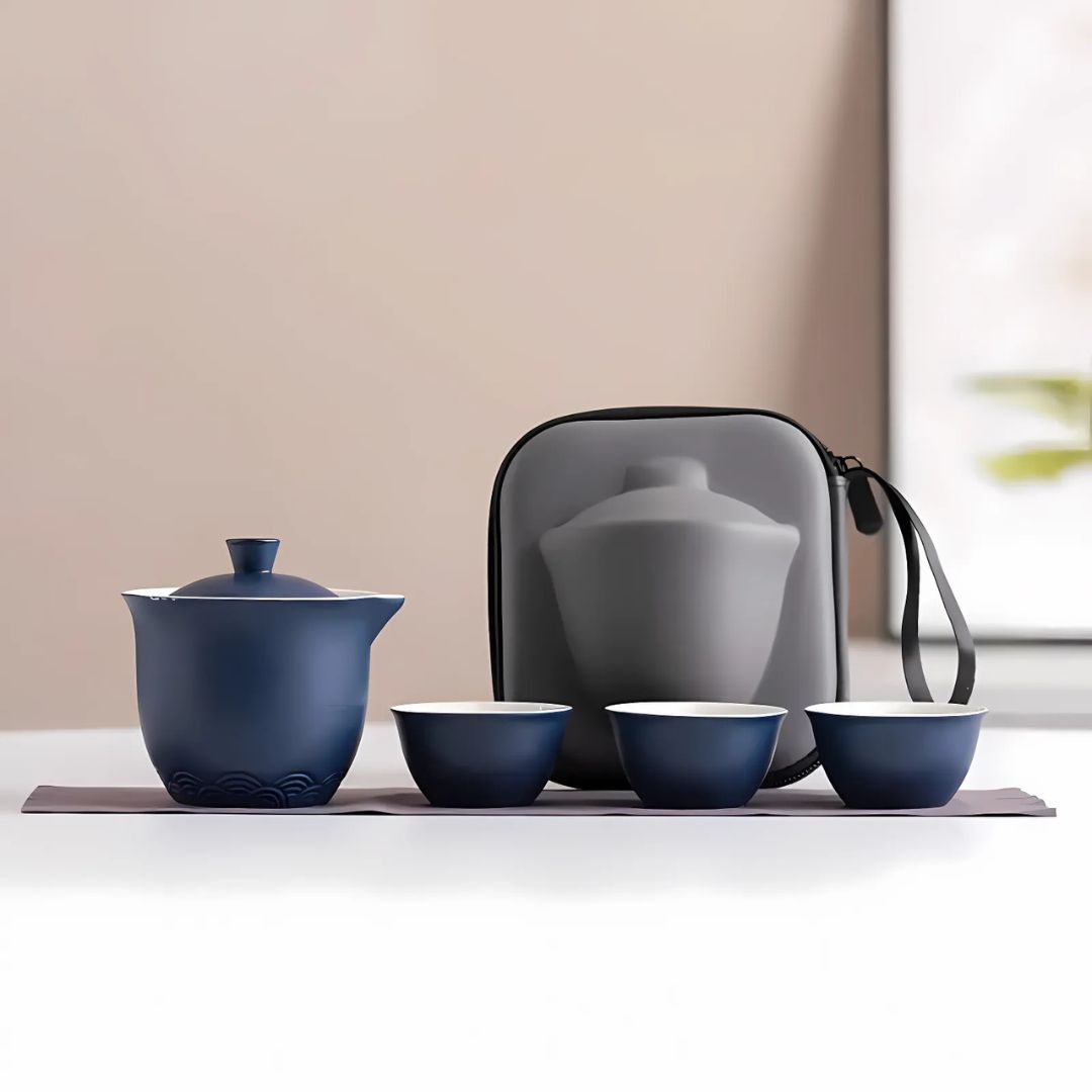 SereniTea – Verfijnde Draagbare Theeset met Traditioneel Design voor een Rustgevende Theebeleving