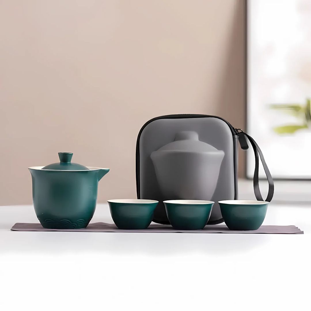 SereniTea – Verfijnde Draagbare Theeset met Traditioneel Design voor een Rustgevende Theebeleving