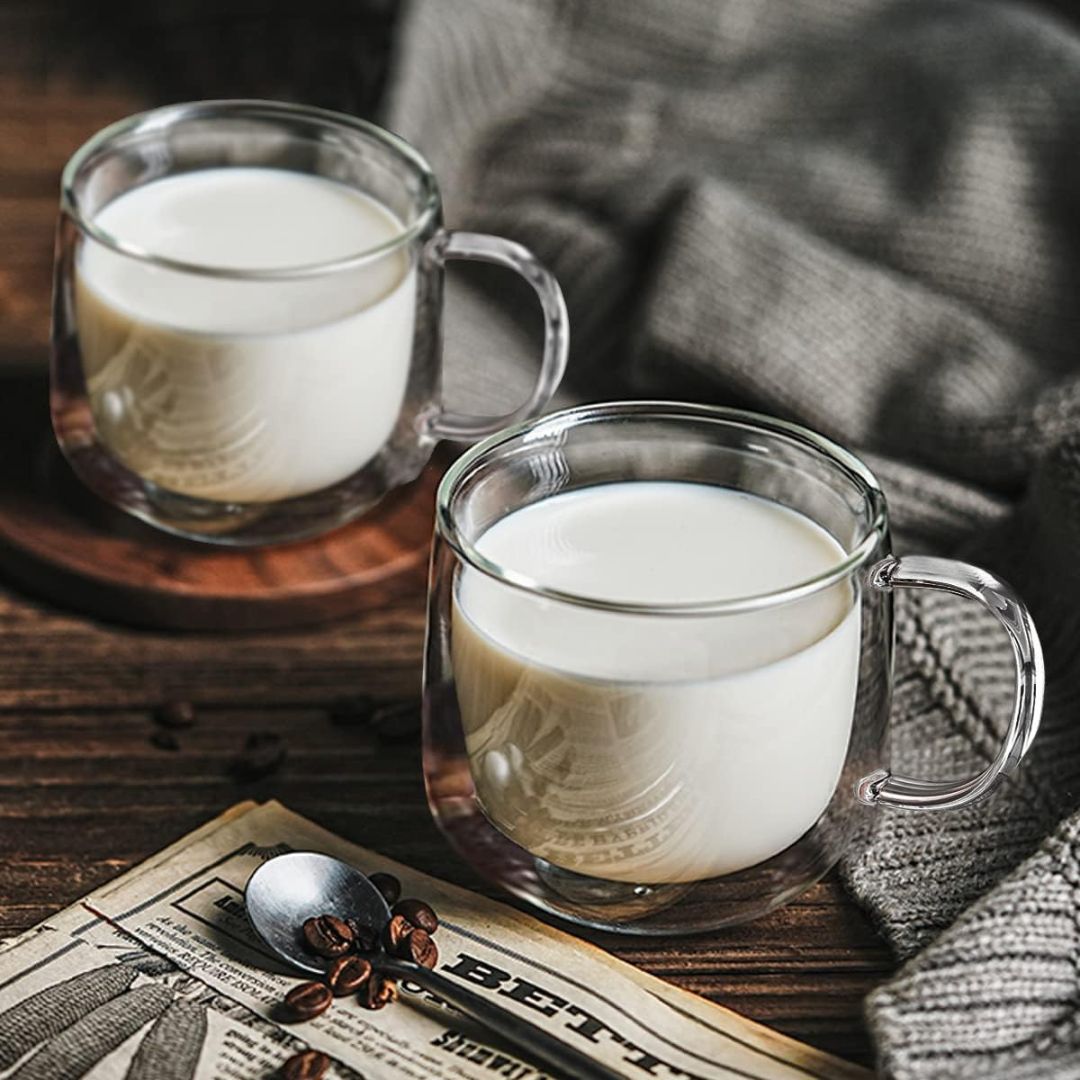 GlasséAura – Elegant Dubbelwandige Koffiemokken met Zwevend Design voor Stijlvol Genieten