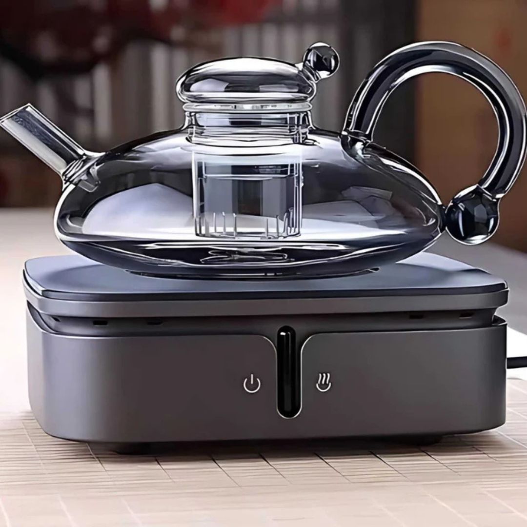 Glassique – Elegante Theepotset van Borosilicaatglas met Semi-Automatische Filter voor een Verfijnd Theeritueel