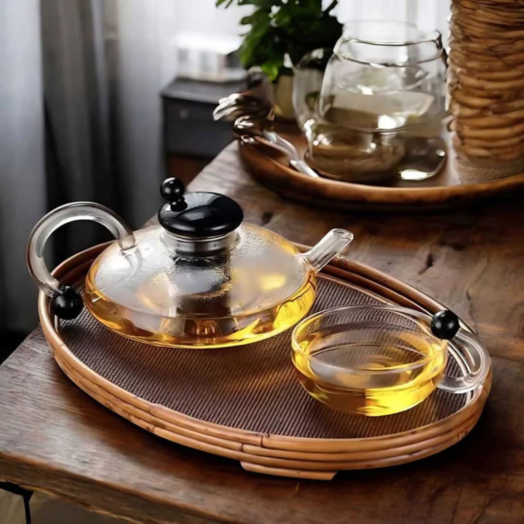 Glassique – Elegante Theepotset van Borosilicaatglas met Semi-Automatische Filter voor een Verfijnd Theeritueel