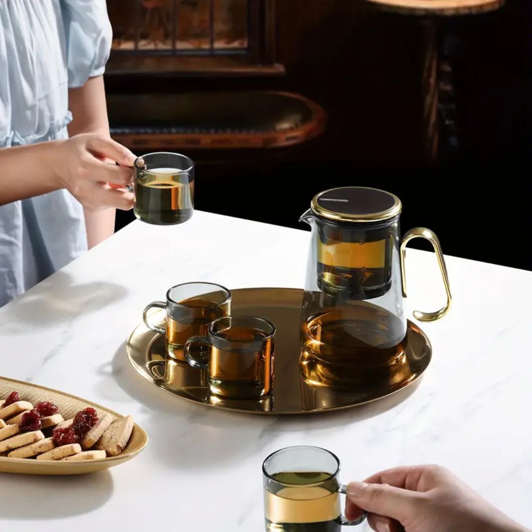 InfuZen – Luxe & Functionele Theepot van Borosilicaatglas met Magnetisch Drijvend Systeem