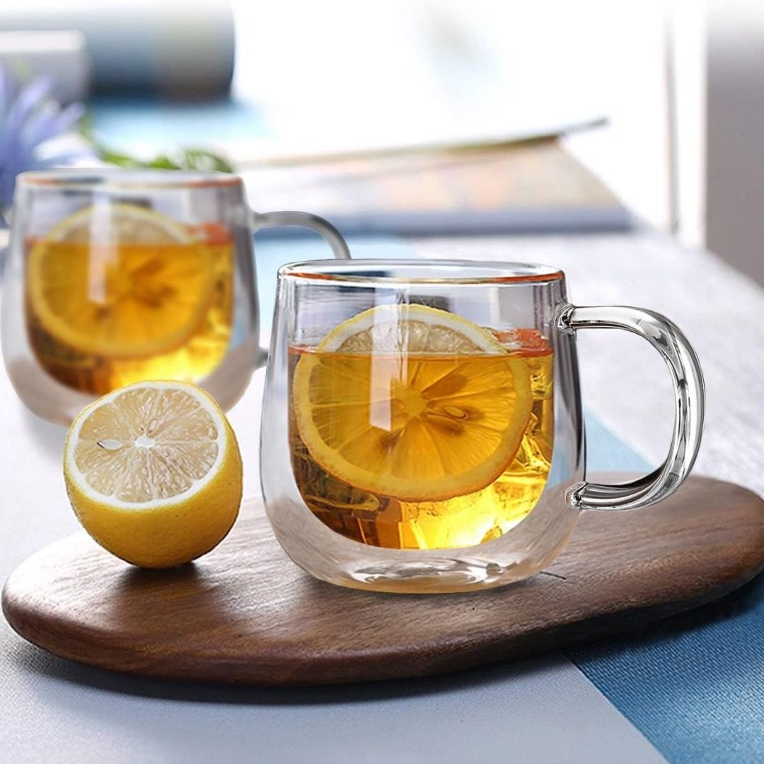 GlasséAura – Elegant Dubbelwandige Koffiemokken met Zwevend Design voor Stijlvol Genieten