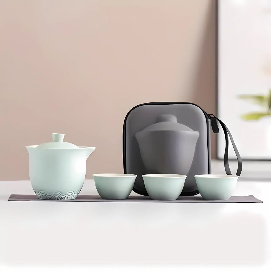 SereniTea – Verfijnde Draagbare Theeset met Traditioneel Design voor een Rustgevende Theebeleving