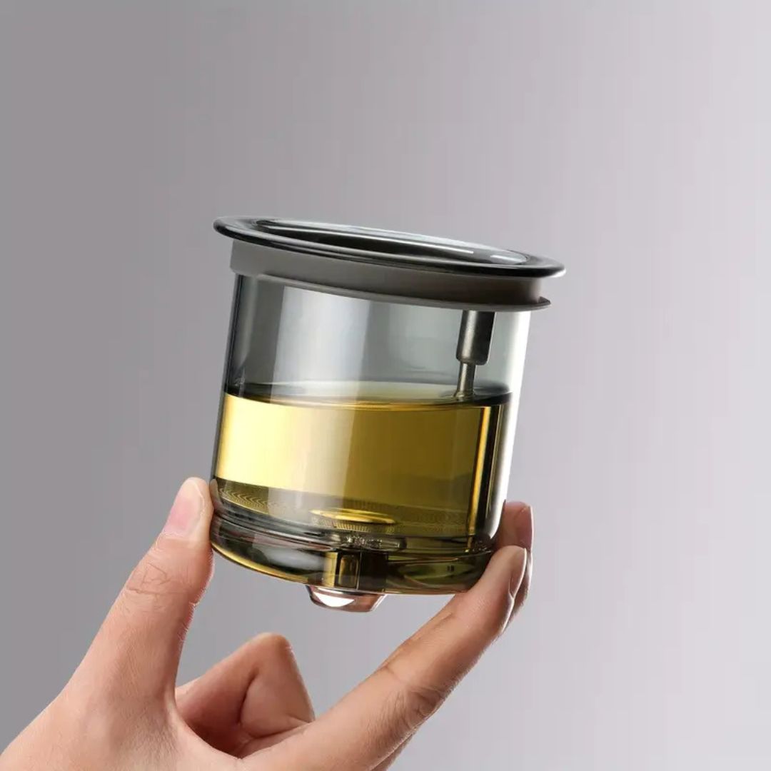 InfuZen – Luxe & Functionele Theepot van Borosilicaatglas met Magnetisch Drijvend Systeem