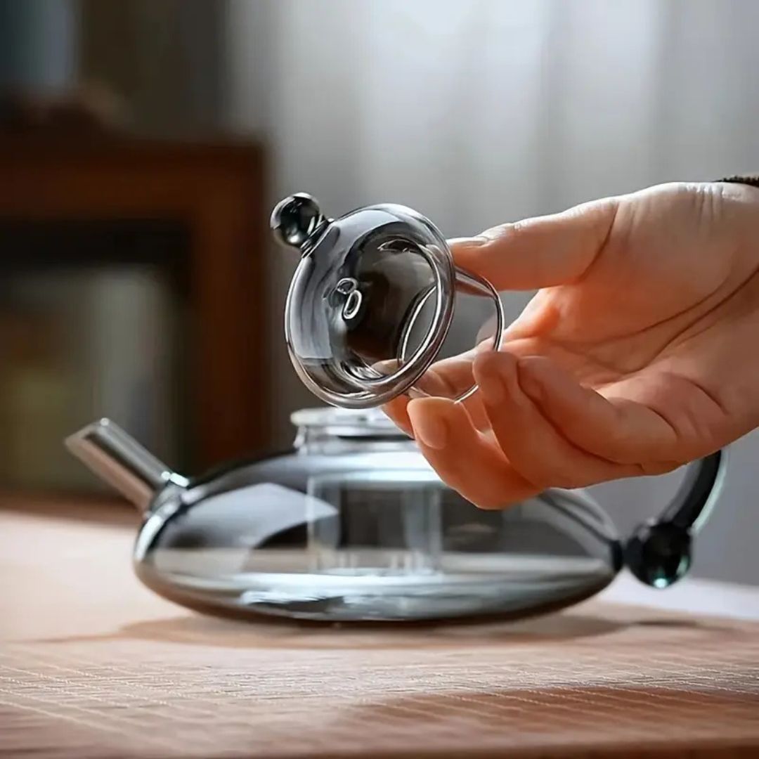 Glassique – Elegante Theepotset van Borosilicaatglas met Semi-Automatische Filter voor een Verfijnd Theeritueel