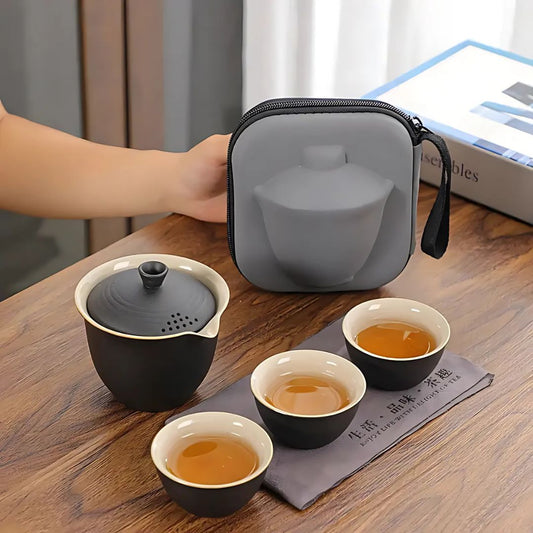 SereniTea – Verfijnde Draagbare Theeset met Traditioneel Design voor een Rustgevende Theebeleving