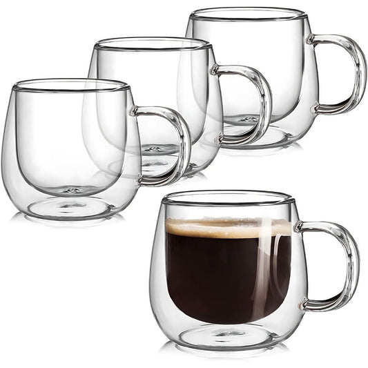 GlasséAura – Elegant Dubbelwandige Koffiemokken met Zwevend Design voor Stijlvol Genieten