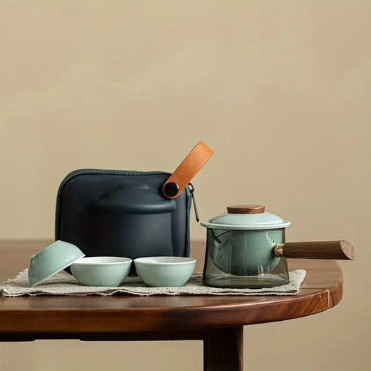 ZenLuxe – Verfijnde Draagbare Theeset met Tijdloze Elegantie voor Onderweg