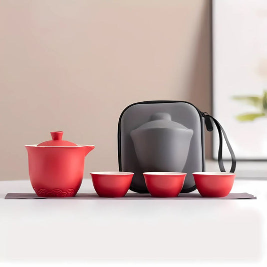 SereniTea – Verfijnde Draagbare Theeset met Traditioneel Design voor een Rustgevende Theebeleving