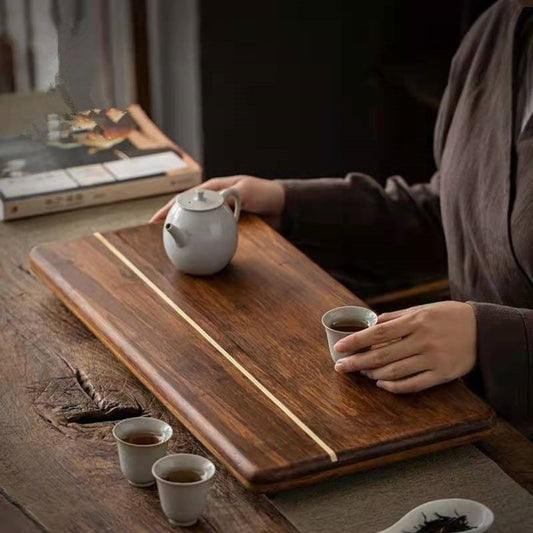 ZenAura – Elegant Functionele Theetafel Tray van Japans Bamboe voor Ceremoniële Beleving